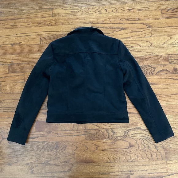 Premise Studio Black Faux Suede Leather Moto Style Jacket Women’s Size Small - Picture 9 of 10